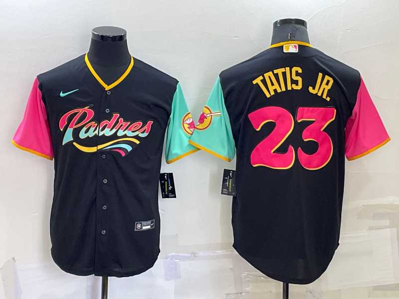 Padres 23 Fernando Tatis Jr. Black Nike 2022 City Connect Cool Base Jerseys,We sell and wholesale Padres 23 Fernando Tatis Jr. Black Nike 2022 City Connect Cool Base Jerseys on line form chian!